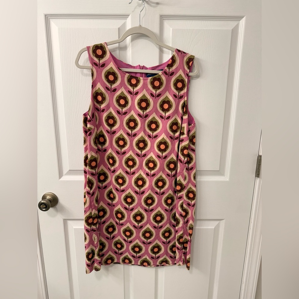 Modcloth Pink and Brown Patterned Midi Dress